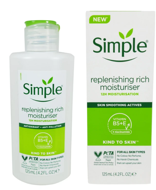 آبرسان و مرطوبکننده سیمپل مدل Rich — 125ml Simple Kind to Skin Hydrating Light Moisturiser / Rich آبرسان و مرطوبکننده سیمپل مدل Rich — 125ml Simple Kind to Skin Hydrating Light Moisturiser / Rich