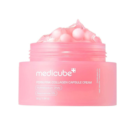 کرم کپسولی مدی کیوب PDRN صورتی و کلاژن 55 میل Medicube PDRN Pink Collagen Capsule Cream – 55g