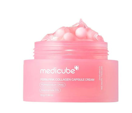 کرم کپسولی مدی کیوب PDRN صورتی و کلاژن 55 میل Medicube PDRN Pink Collagen Capsule Cream – 55g کرم کپسولی مدی کیوب PDRN صورتی و کلاژن 55 میل Medicube PDRN Pink Collagen Capsule Cream – 55g