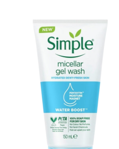 ژل شستشوی میسلار واتر سیمپل مدل Water Boost حجم 150 میل Simple Water Boost Micellar Facial Gel Wash – 150ml